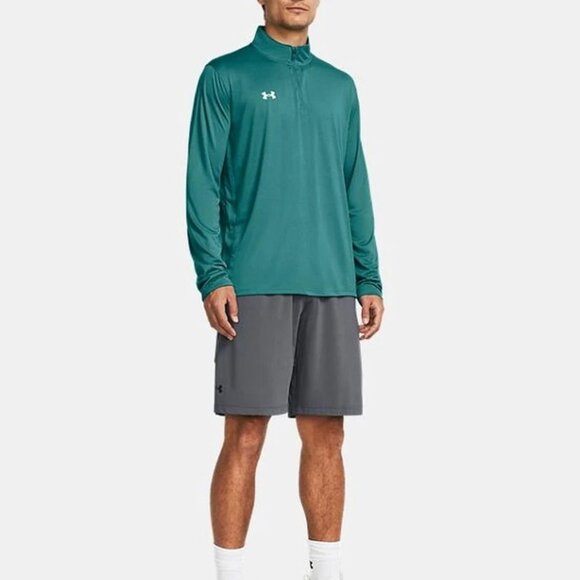Under Armour Team Tech Mens Long Sleeve Quarter Zip Green 1376844-722 Size S - Picture 5 of 5